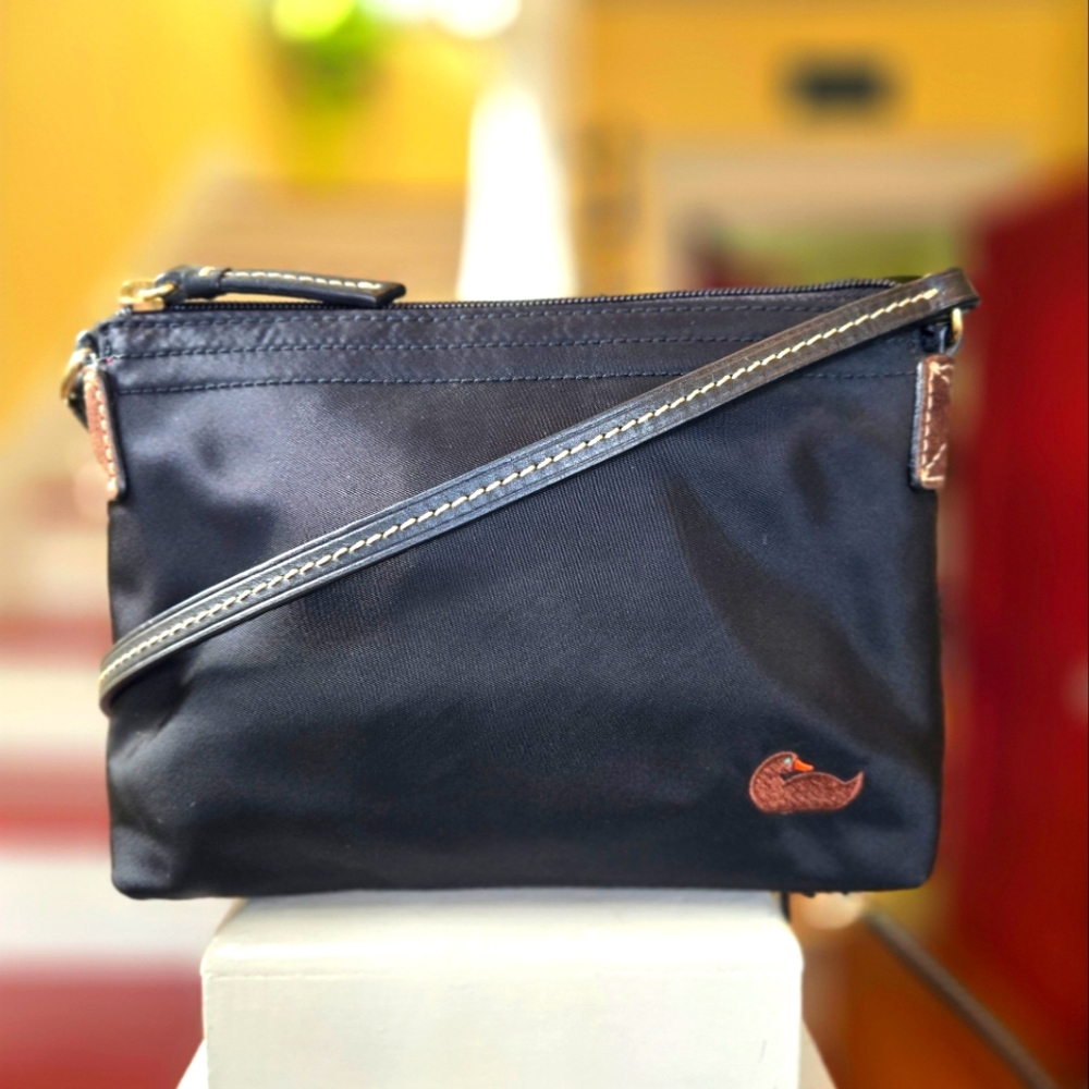 Dooney & Bourke Black Nylon Crossbody Bag with Logo